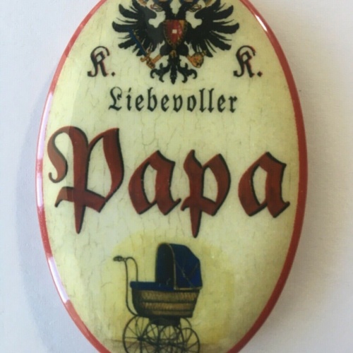 Nostalgie flaschenöffner magnet liebevoller papa kinderwagen