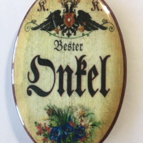 Nostalgie flaschenöffner magnet bester onkel blumenstrauß