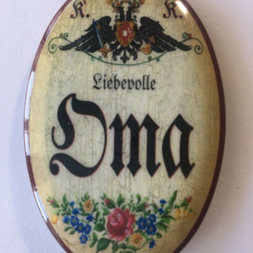 Nostalgie flaschenöffner magnet liebevolle oma blumenstrauß