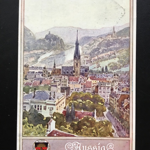 Deutscher Schulverein - Aussig - Stadt Kirche - Künstlerkarte 16000 TH