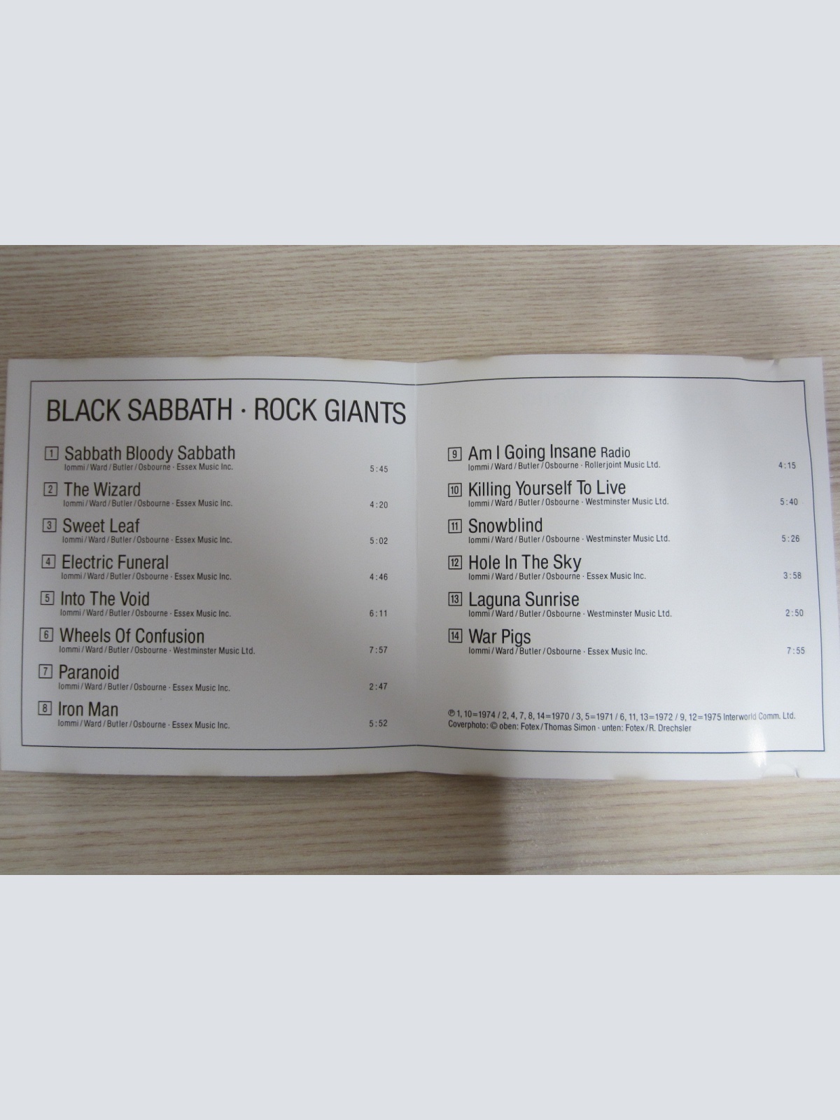 CD / Black Sabbath ?– Rock Giants / DE PRESS / 554 103-2 / RAR /