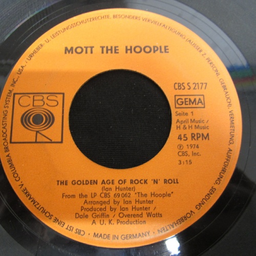 Single /  Mott The Hoople ?– The Golden Age Of Rock 'N' Roll / DE PRESS / RAR /
