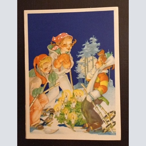 Frohe Weihnachten Kinder Ski Kerzen 165329 Ga G