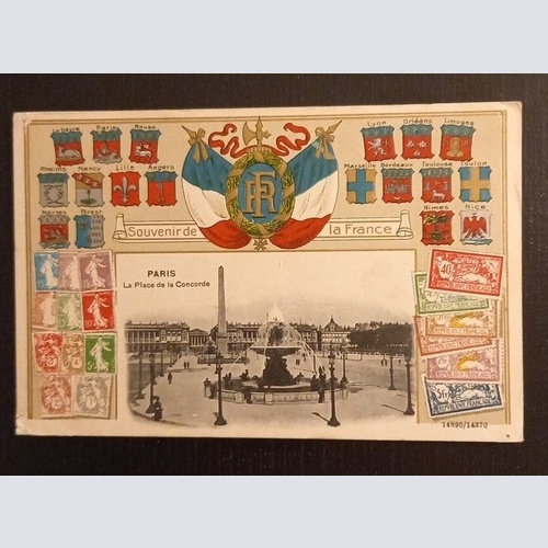 Paris La Place De La Concorde Flagge Prägekarte 600746A Ga G