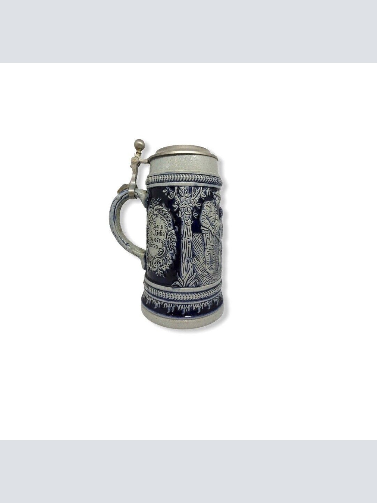 Bierkrug Keramik mit Zinndeckel  23cm hoch 42063