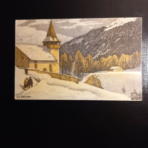 Winterlandschaft mit Kirche 400318 gr F