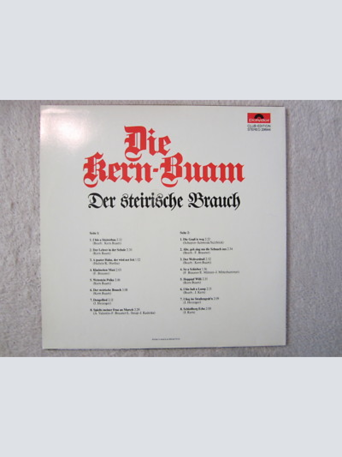 LP / DIE KERN BUAM / DER STEIRISCHE BRAUCH / 1983 / CLUB / AUSTRIA PRESS / RAR