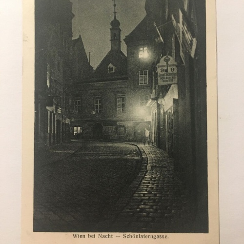 Wien bei Nacht Schönlaterngasse um 1908 675 RU