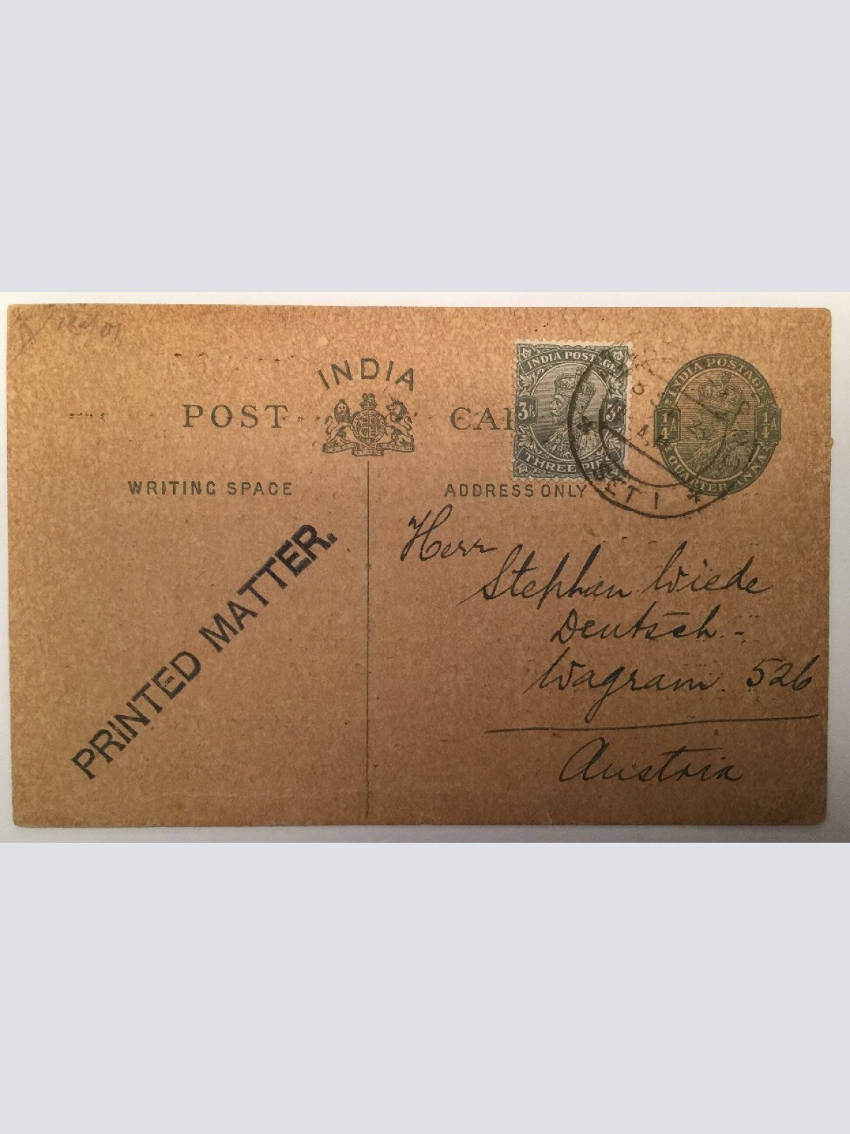 Indien India Ganzsache 1920 14551