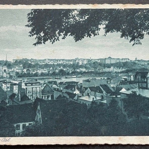 Flensburg Ost Stadt Fluss Schiff Kirche Schleswig-Holstein Deutschland 410156 C