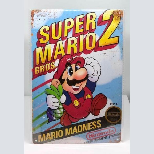 Nostalgie Nostalgie Retro Schild "SUPER MARIO 2 Bros. Nintendo" 30x20 12021