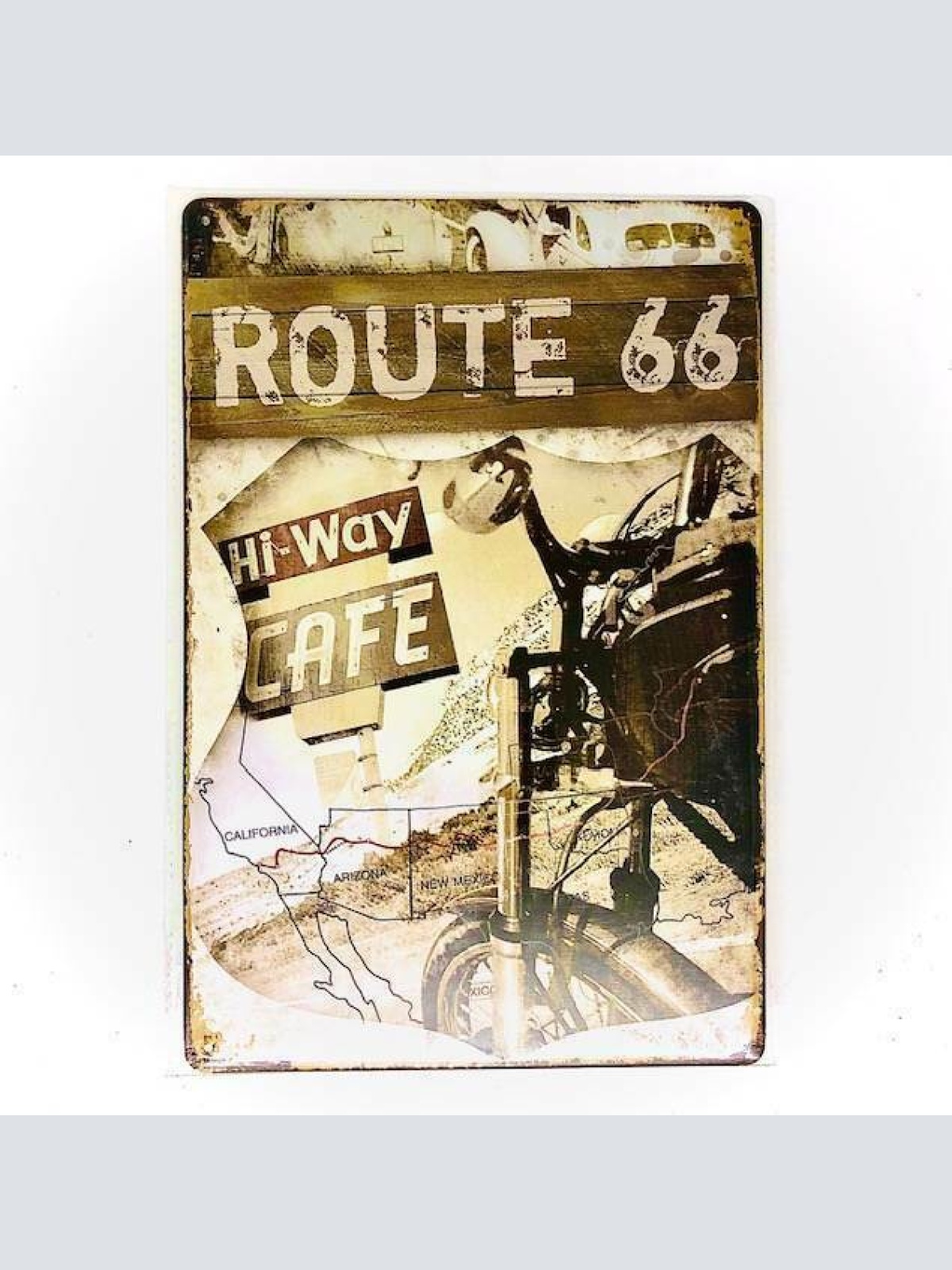 Nostalgie Retro Blech Schild ROUTE 66, Hi-Way Cafe 30x20cm 50092