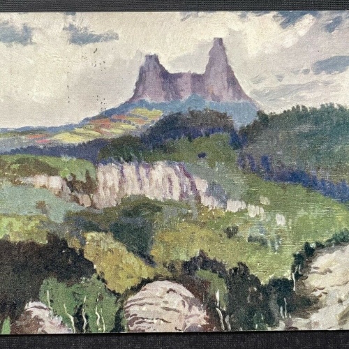 J. Macoun Trosky Malerei Landschaft Künstlerkarte Burgruine Tschechien 410126 C