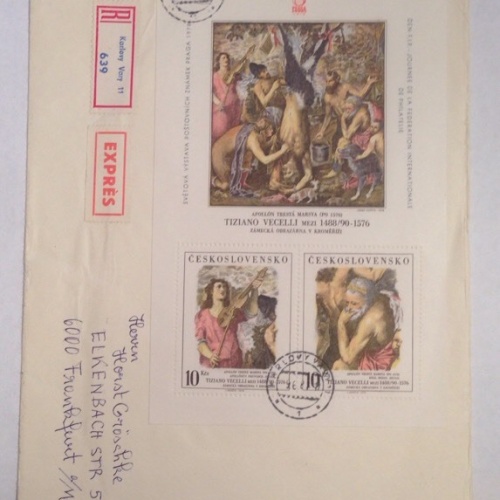 CSSR Block Tiziano Expres Brief Karlovy Vary 23 x 16,5 cm 13094
