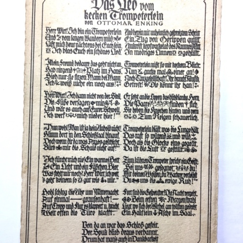 Lied vom kecken Trompeterlein (O. Enking) - Text - Künstlerkarte 30041 TH