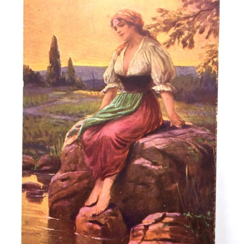 Verlassen (C.V. Muttich) - Frau am Wasser - Künstlerkarte 20284 TH