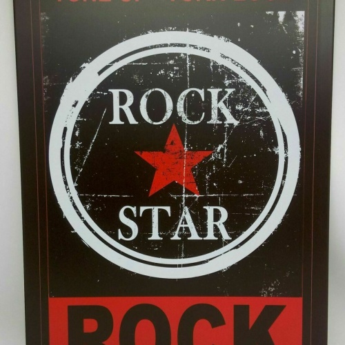 Nostalgie Blechschild Rockstar "tune up turn loud" 30x20 50107