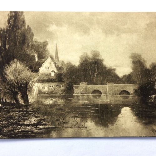 Haus am Fluss - Landschaft - Künstlerkarte 30093 TH