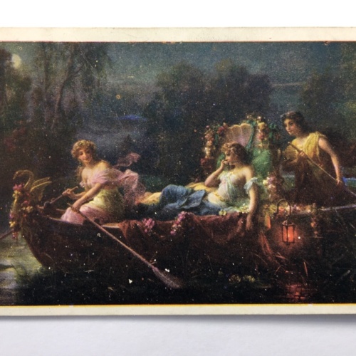 Abendzauber (H. Zatzka) - Frauen im Boot - Künstlerkarte 30158 TH
