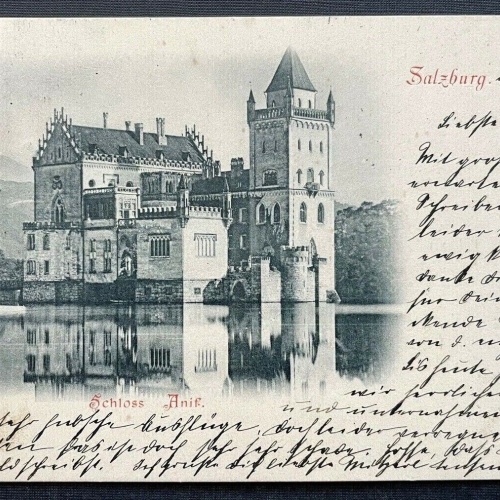 Schoss Anif Weiher Turm Gebäude Berg Park Wald Salzburg Österreich 410831 TH