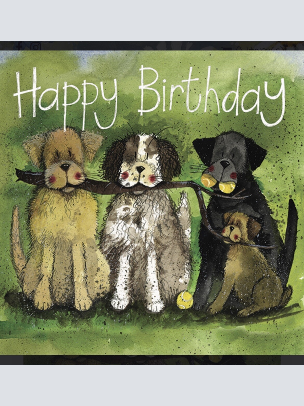 Alex Clark Hunde Park Life zum Geburtstag  140x140 mm incl. Umschlag   0009