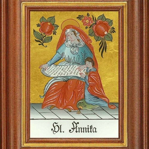 Hinterglasbild - heilige annika - patronatsbild taufe namenspatron 12,7x16 th
