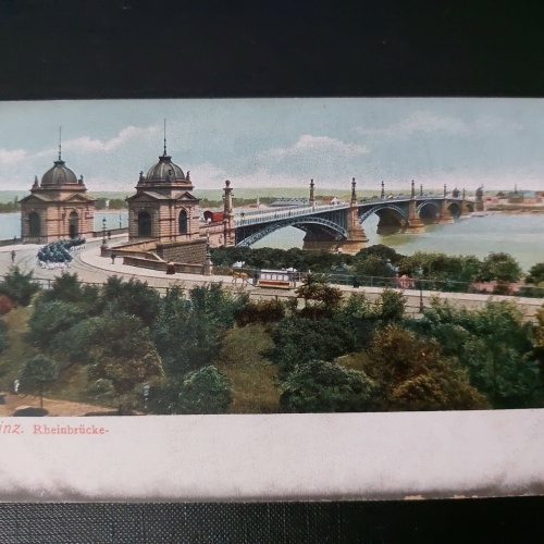 Mainz Rheinbrücke Straßenbahn Fluss Bäume 402590 WM F