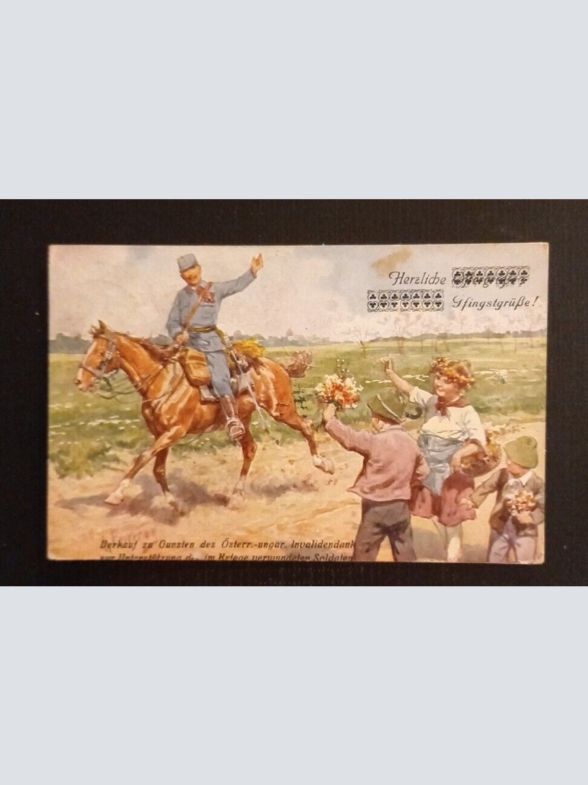 Ansichtskarte Pfingsten Herzliche Pfingstgrüße Soldat Auf Dem Pferd 600780A Ga G