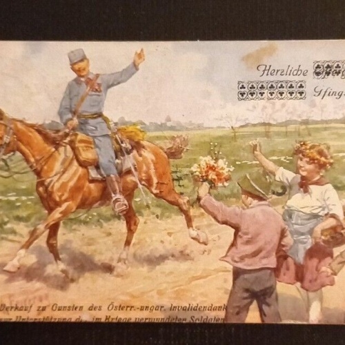 Ansichtskarte Pfingsten Herzliche Pfingstgrüße Soldat Auf Dem Pferd 600780A Ga G