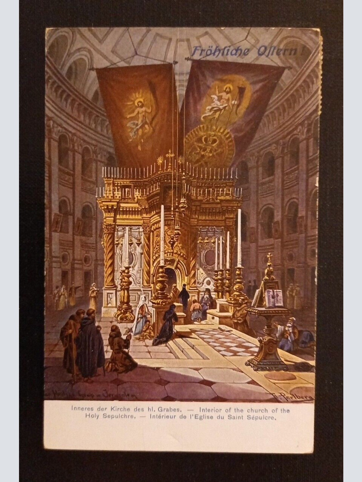 Ansichtskarte Fröhliche Oster Inneres Der Kirche Des Hl. Grabes 600797A Ga G