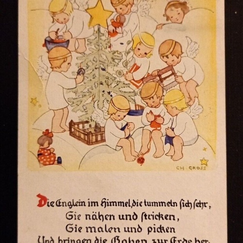 Ansichtskarte Engel Englein Im Himmel Nähen Und Stricken 600752A Ga G