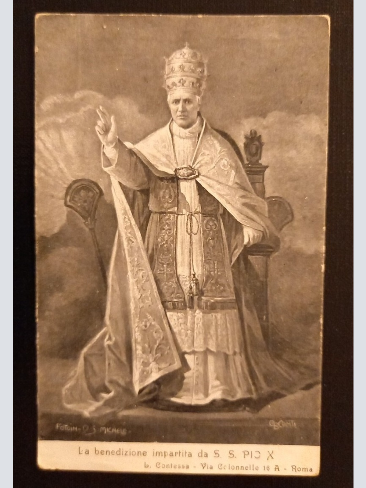 La Benedizione Impartita Da S.S.Pic X Papst 600755A Ga G