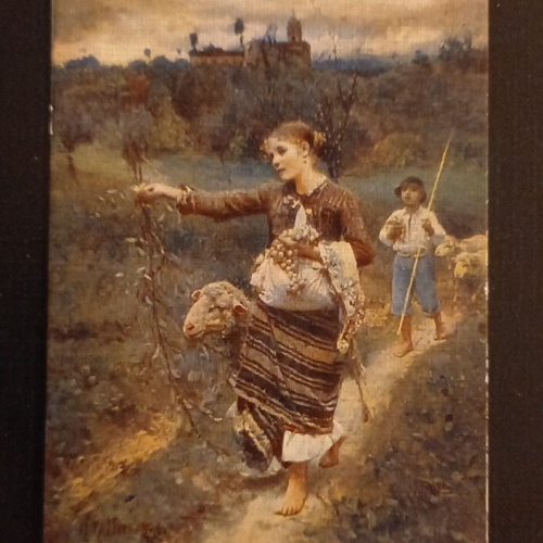 Michelin Pastorella Frau Mit Schaf Und Kleinen Jungen 600776A Ga G