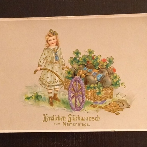 Herzlichen Glückwunsch Zum Namenstag Prägekarte 600771A Ga G