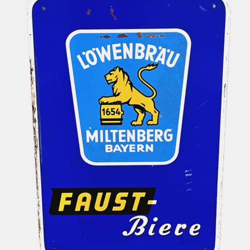 Nostalgie Schild Löwenbräu Miltenberg Bayern 81 X 41 cm um 1950