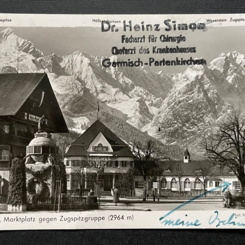 Garmisch Marktplatz gg. Zugspitzgruppe Gebirge Haus Bayern Deutschland 400480 F