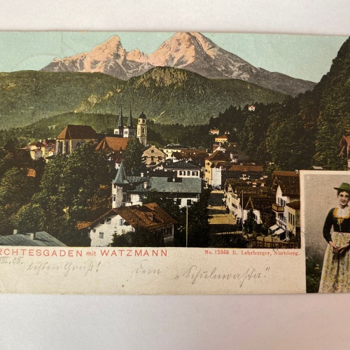 Ansichtskarte Berchtesgarden mit Watzmann, Tracht 410048 AH