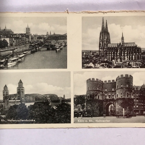 Ak, Rhein, Köln, Hahnentor, Dom, Hohenzollernbrücke (40024 BW)