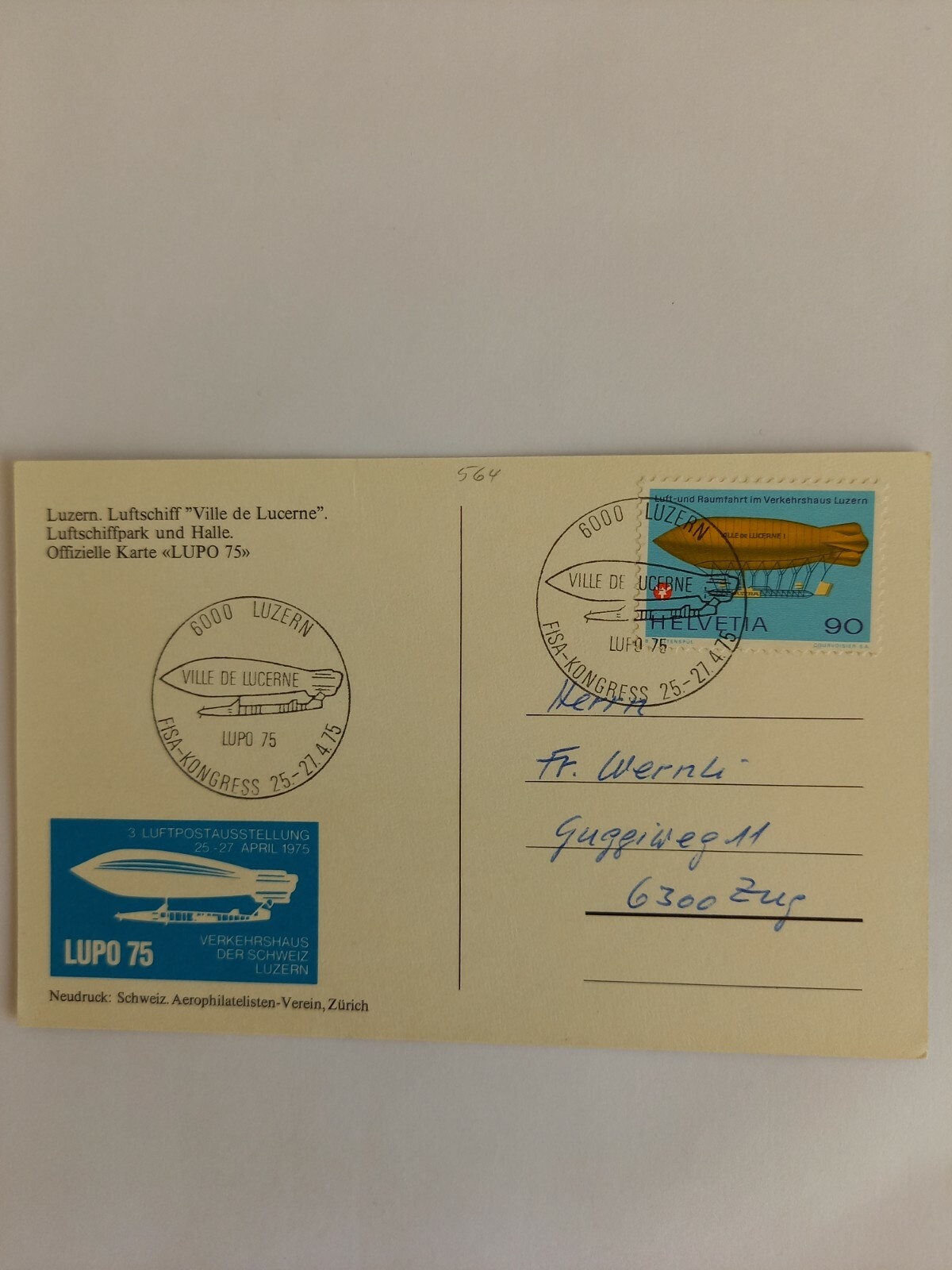 Luzern Luftschiff  Zepellin 40133 GR