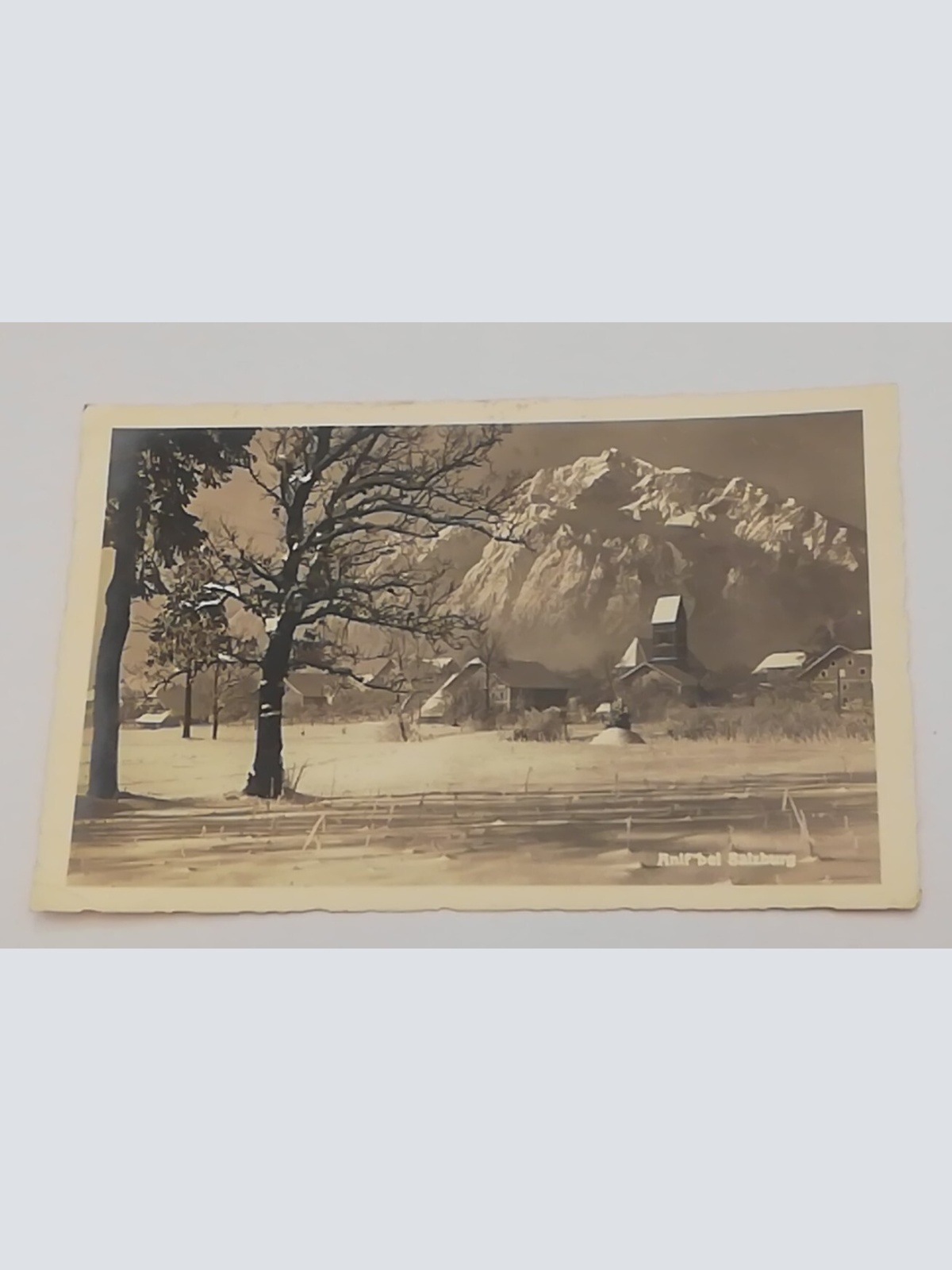 Salzburg Anif Schnee Winter Winterlandschaft Kirche Berg Bäume 600315A tl