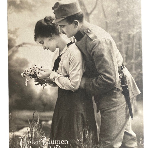 Patriotika I Weltkrieg KuK Soldat Spruchkarte Unter Bäumen 10019