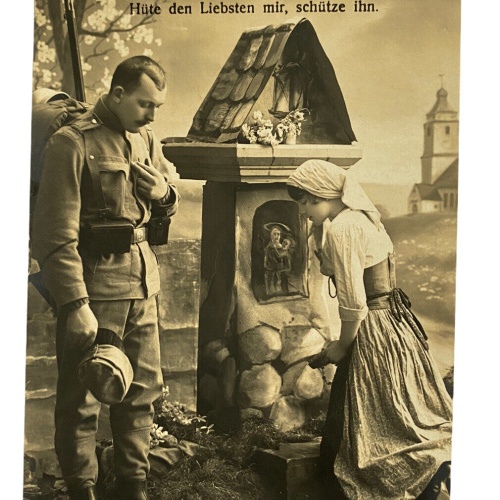 Patriotika I Weltkrieg KuK Soldat Spruchkarte Am Marterl 10020