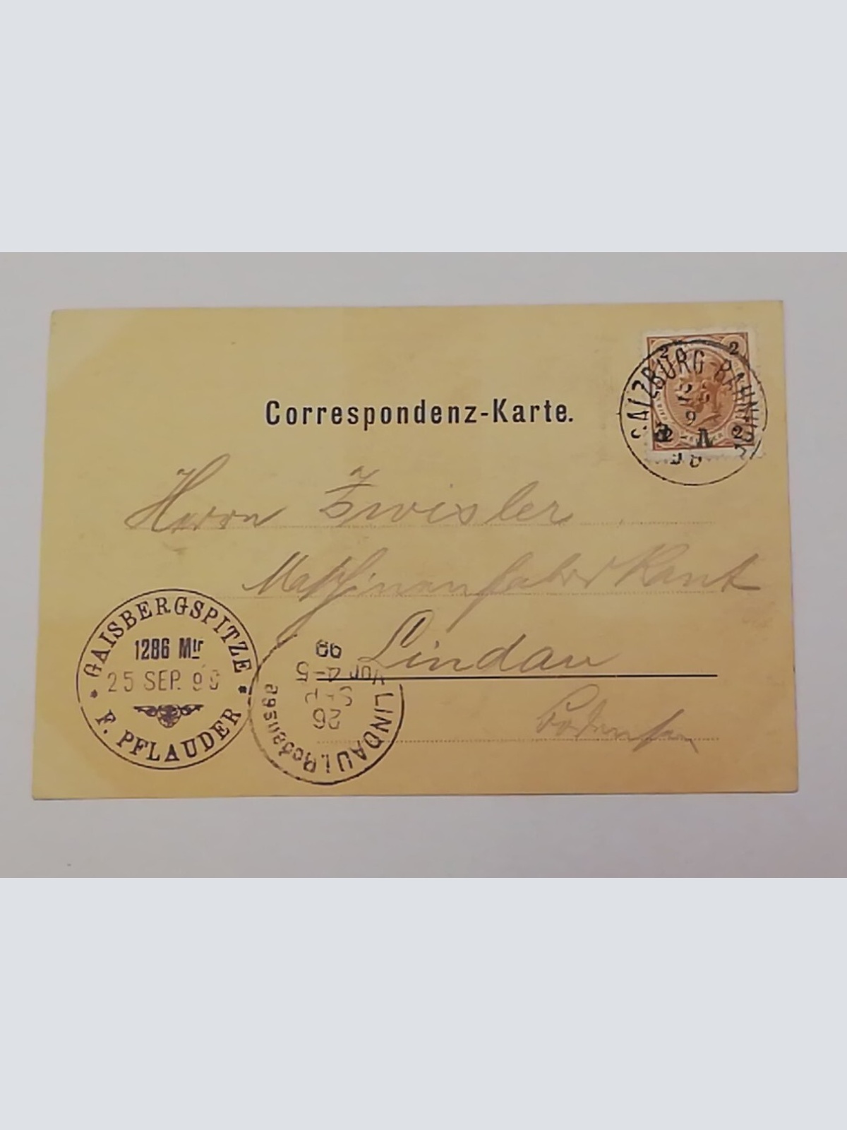 Salzburg Gaisberg Spitze Gruß Großer Durchbruch Kühe Eisenbahn 600300A tl