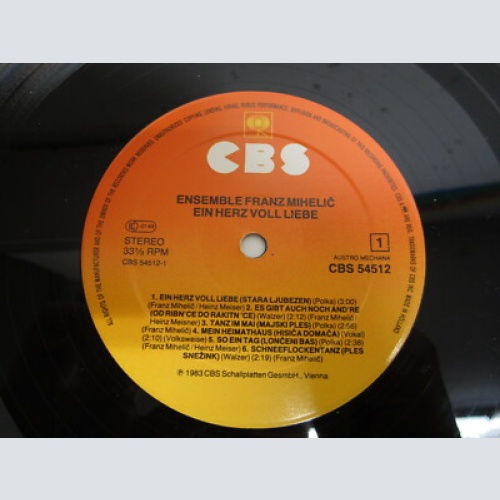 LP /  Ensemble Franz Miheli? ?– Ein Herz Voll Liebe   /   RARITÄT /