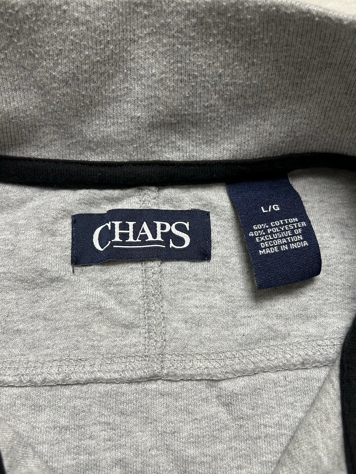 Chaps (Ralph Lauren) Vintage Y2K Sweater Pullover Grau Herren Größe L Maße-Fotos