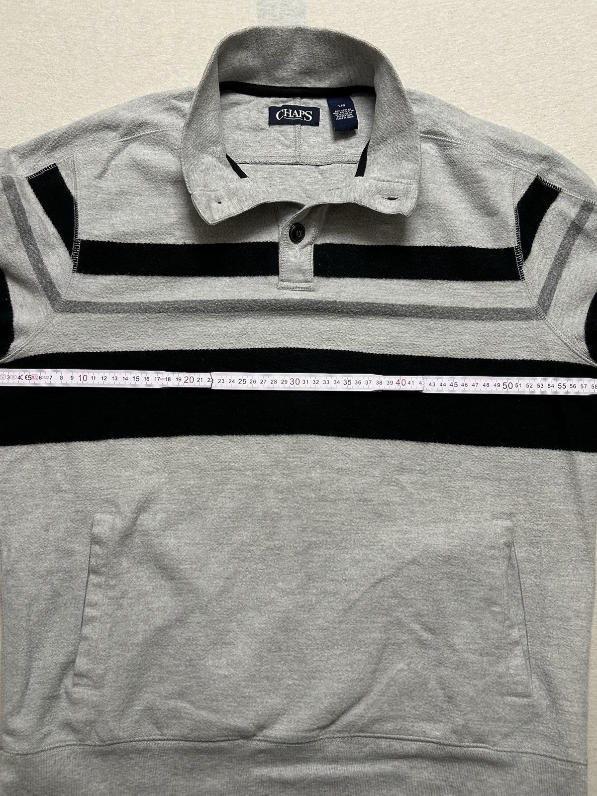 Chaps (Ralph Lauren) Vintage Y2K Sweater Pullover Grau Herren Größe L Maße-Fotos