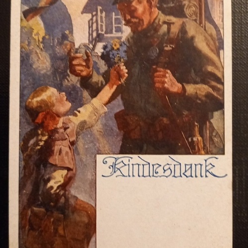 Kindesdank Mit Blumenstrauß Ga