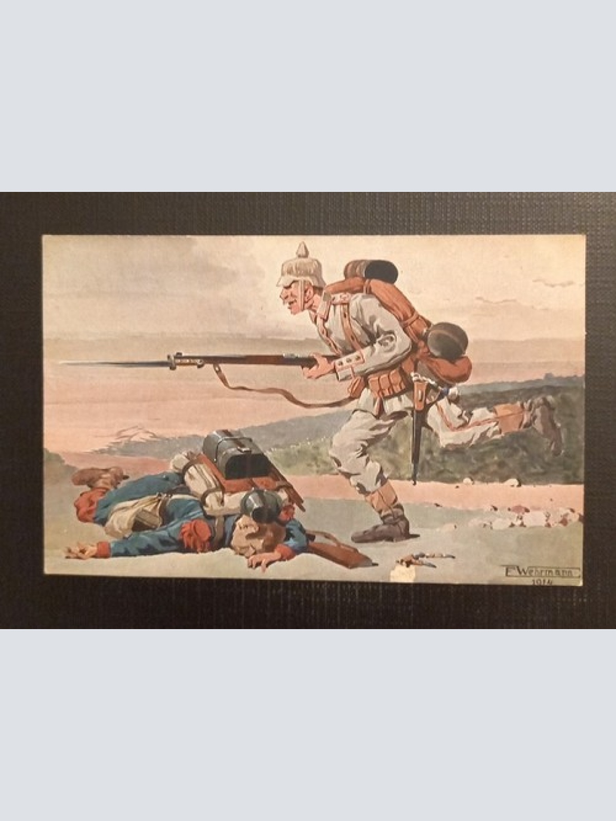 Hurra Im Sturm Soldat Mit Gewehr Ga