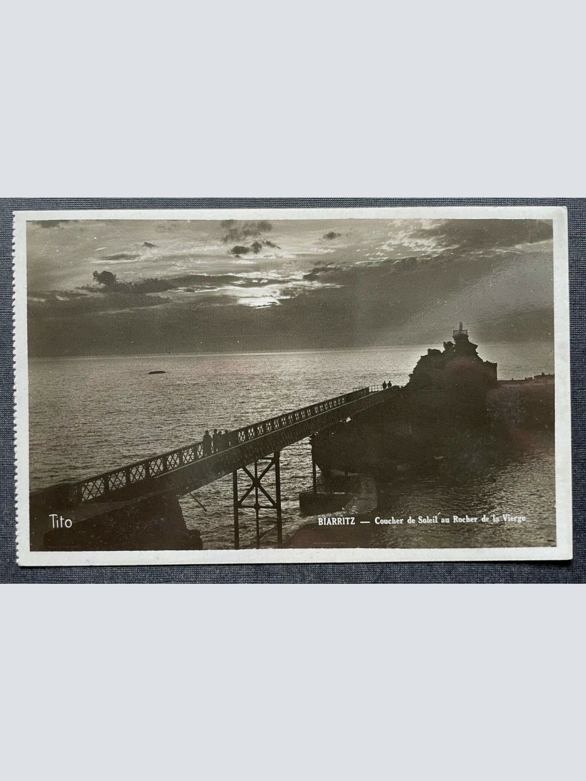 Biarritz Sonnenuntergang Rocher de la Vierge Jungfrauenfels Frankreich 402664 C