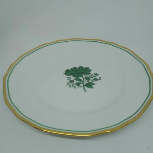 Augarten Dessertteller 20cm Dekor grüne Rosen 62 5851 115 mit Goldrand 60218